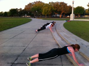 Trying not to bust our teeth on the concrete